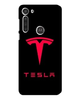 Чехол для Motorola MOTO G8 с картинкой «Tesla Red Logo»