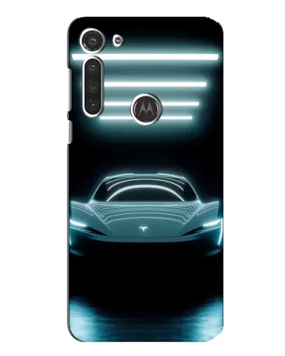 Чехол для Motorola MOTO G8 с картинкой «Tesla в неоне»