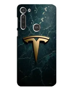 Чехол для Motorola MOTO G8 с картинкой «Мраморная Tesla Gold»