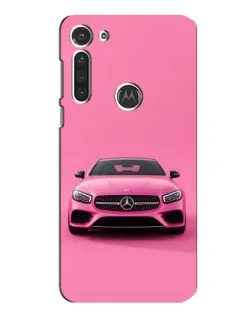 Чехол для Motorola MOTO G8 с картинкой «Розовый Mercedes AMG»