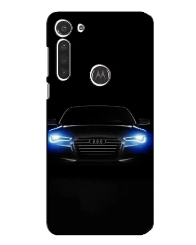 Чехол для Motorola MOTO G8 с картинкой «Audi в неоне»