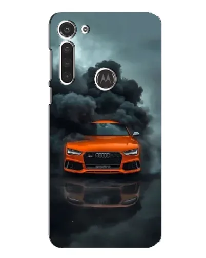 Чехол для Motorola MOTO G8 с картинкой «Audi в облаках дыма»