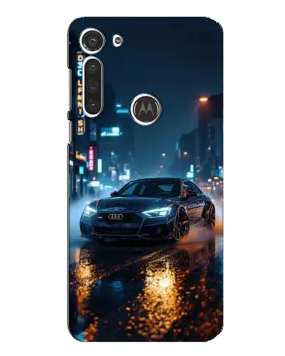 Чехол для Motorola MOTO G8 с картинкой «Ночной город и Audi»