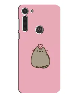 Чохол для Motorola MOTO G8 з картинкою «Pusheen серце»