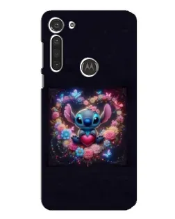 Чохол для Motorola MOTO G8 з картинкою «Stitch у квітах»