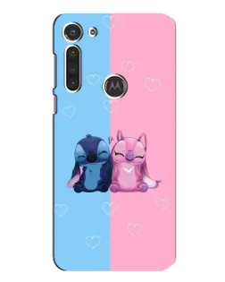 Чохол для Motorola MOTO G8 з картинкою «Stitch та Angel Love»