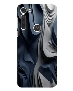 Чохол для Motorola MOTO G8 з картинкою «Об'ємні сині складки»