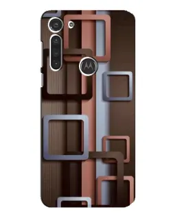 Чохол для Motorola MOTO G8 з картинкою «Коричневі об'ємні квадрати»
