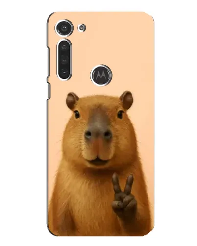 Чехол для Motorola MOTO G8 с картинкой «Капибара виктория»