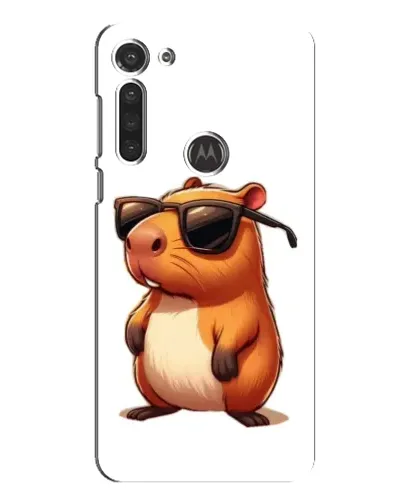 Чехол для Motorola MOTO G8 с картинкой «Капибара в очках»