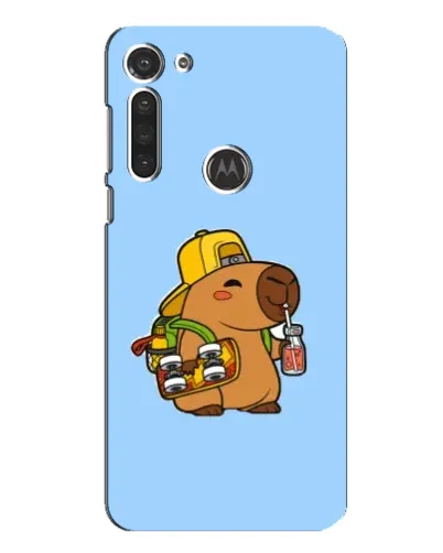 Чехол для Motorola MOTO G8 с картинкой «Капибара на скейте»