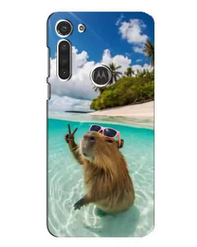 Чехол для Motorola MOTO G8 с картинкой «Капибара на море»