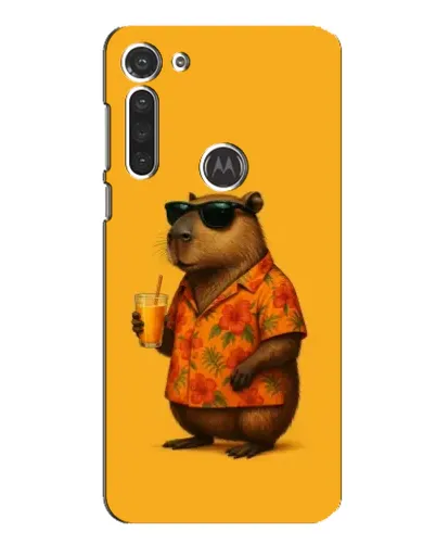 Чехол для Motorola MOTO G8 с картинкой «Капибара на отдыхе»