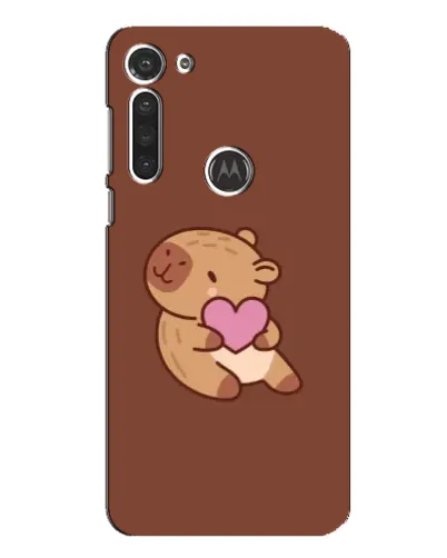 Чехол для Motorola MOTO G8 с картинкой «Капибара с сердцем»