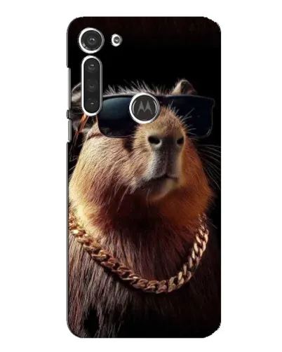 Чехол для Motorola MOTO G8 с картинкой «Капибара золотая цепь»