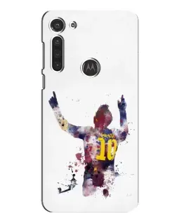 Чехол для Motorola MOTO G8 с картинкой «Акварельный Месси Барселона»