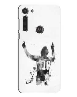 Чехол для Motorola MOTO G8 с картинкой «Черно-белый силуэт Месси» Чехол для Motorola MOTO G8 с картинкой «Черно-белый силуэт Месси»