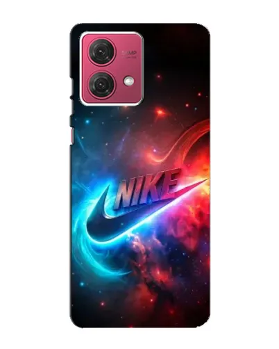Чехол для Motorola MOTO G84 с картинкой «Огненный логотип Nike»