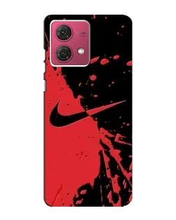 Чехол для Motorola MOTO G84 с картинкой «Красные брызги Nike»