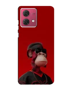 Чехол для Motorola MOTO G84 с картинкой «Bored Ape в красном»