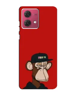 Чехол для Motorola MOTO G84 с картинкой «Bored Ape — красный фон»
