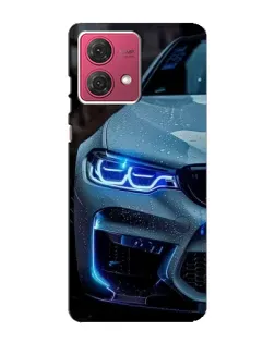 Чехол для Motorola MOTO G84 с картинкой «Взгляд BMW с синими фарами» Чехол для Motorola MOTO G84 с картинкой «Взгляд BMW с синими фарами»