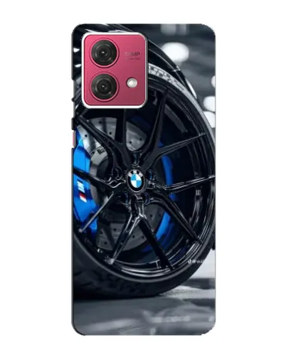 Чехол для Motorola MOTO G84 с картинкой «Колесо BMW вблизи»
