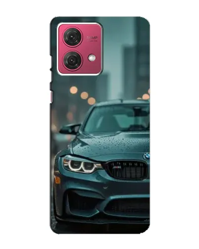 Чехол для Motorola MOTO G84 с картинкой «BMW в огнях города»