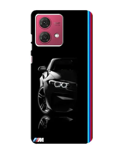Чехол для Motorola MOTO G84 с картинкой «Силуэт BMW в темноте»