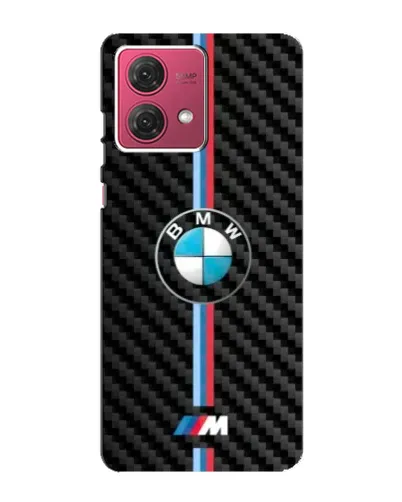 Чехол для Motorola MOTO G84 с картинкой «Эмблема BMW и карбон»