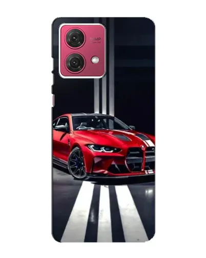 Чехол для Motorola MOTO G84 с картинкой «Красная BMW на дороге»