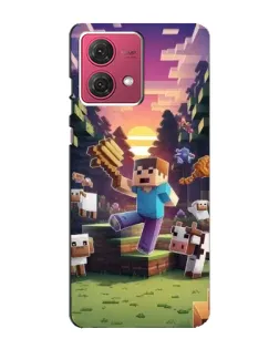 Чехол для Motorola MOTO G84 с картинкой «Стив на ферме»