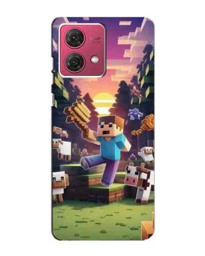 Чехол для Motorola MOTO G84 с картинкой «Стив на ферме»