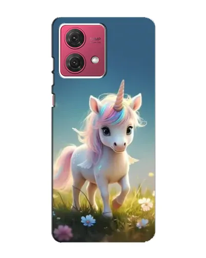 Чехол для Motorola MOTO G84 с картинкой «Единорог на поляне»