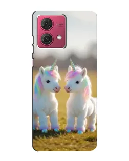 Чехол для Motorola MOTO G84 с картинкой «Пара единорогов»