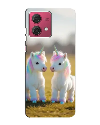 Чехол для Motorola MOTO G84 с картинкой «Пара единорогов»