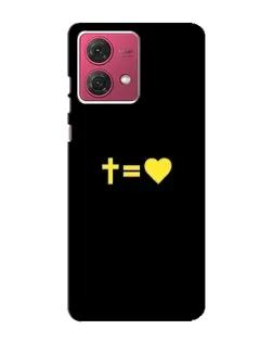 Чехол для Motorola MOTO G84 с картинкой «Сердце и Крест»
