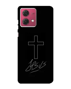 Чехол для Motorola MOTO G84 с картинкой «Графический крест Jesus»