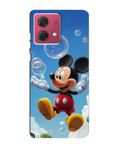 Чехол для Motorola MOTO G84 с картинкой «Mickey и мыльные пузыри»