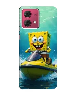 Чехол для Motorola MOTO G84 с картинкой «Спанч Боб на гидроцикле»