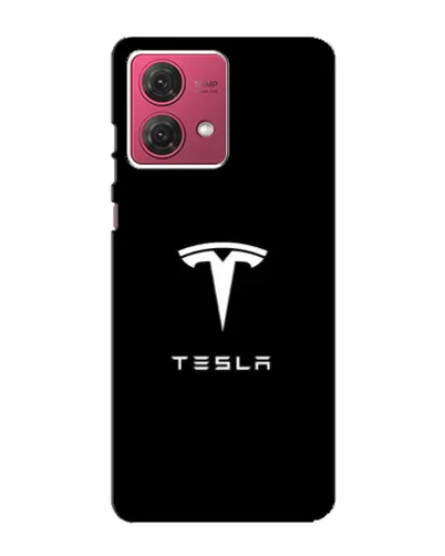 Чехол для Motorola MOTO G84 с картинкой «Tesla White Logo»