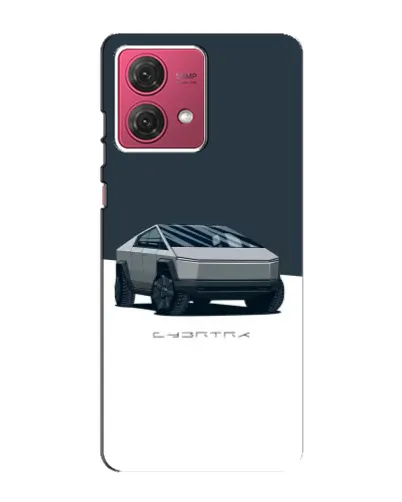 Чехол для Motorola MOTO G84 с картинкой «Серебристый Cybertruck Tesla»