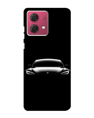 Чехол для Motorola MOTO G84 с картинкой «Фары Tesla Night»