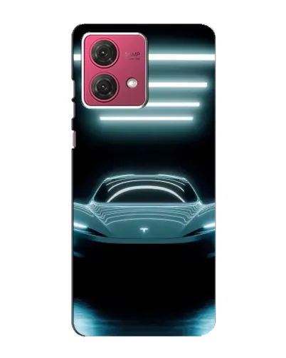 Чехол для Motorola MOTO G84 с картинкой «Tesla в неоне»