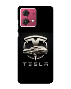 Чехол для Motorola MOTO G84 с картинкой «Tesla — серебристое авто» Чехол для Motorola MOTO G84 с картинкой «Tesla — серебристое авто»