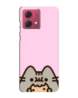 Чехол для Motorola MOTO G84 с картинкой «Pusheen и печенье»