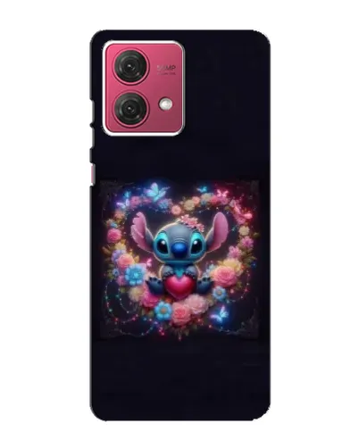 Чехол для Motorola MOTO G84 с картинкой «Stitch в цветах» Чехол для Motorola MOTO G84 с картинкой «Stitch в цветах»