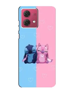 Чехол для Motorola MOTO G84 с картинкой «Stitch и Angel Love»