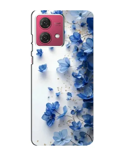 Чехол для Motorola MOTO G84 с картинкой «Голубой цветочный каскад»