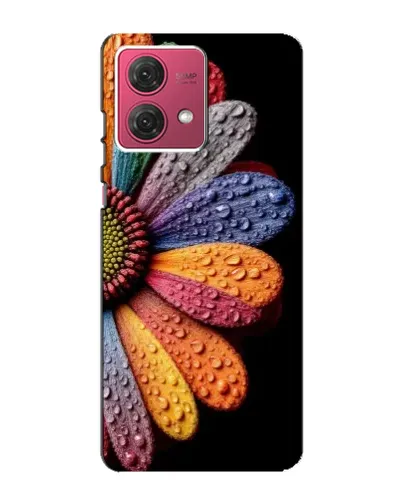 Чехол для Motorola MOTO G84 с картинкой «Радужный цветок»
